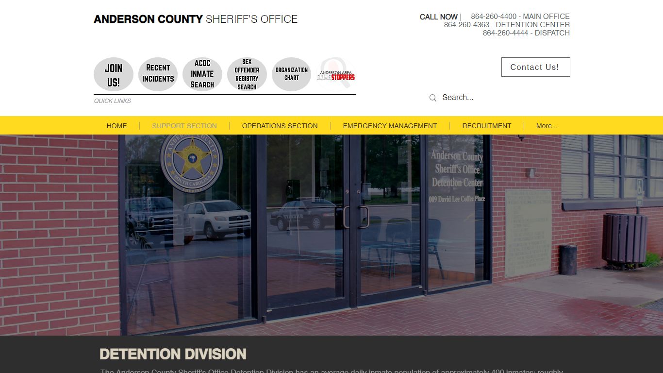 DETENTION CENTER | Anderson County Sheriff's Office | South Carolina